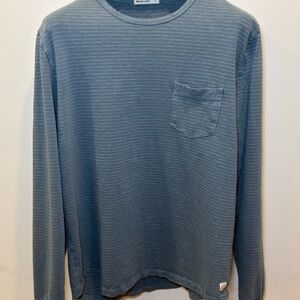Marine Layer Men's Slate Blue Striped Long Sleeve Tee